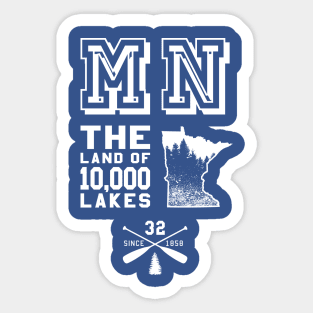 Minnesota MN Land of 10,000 Lakes Sticker